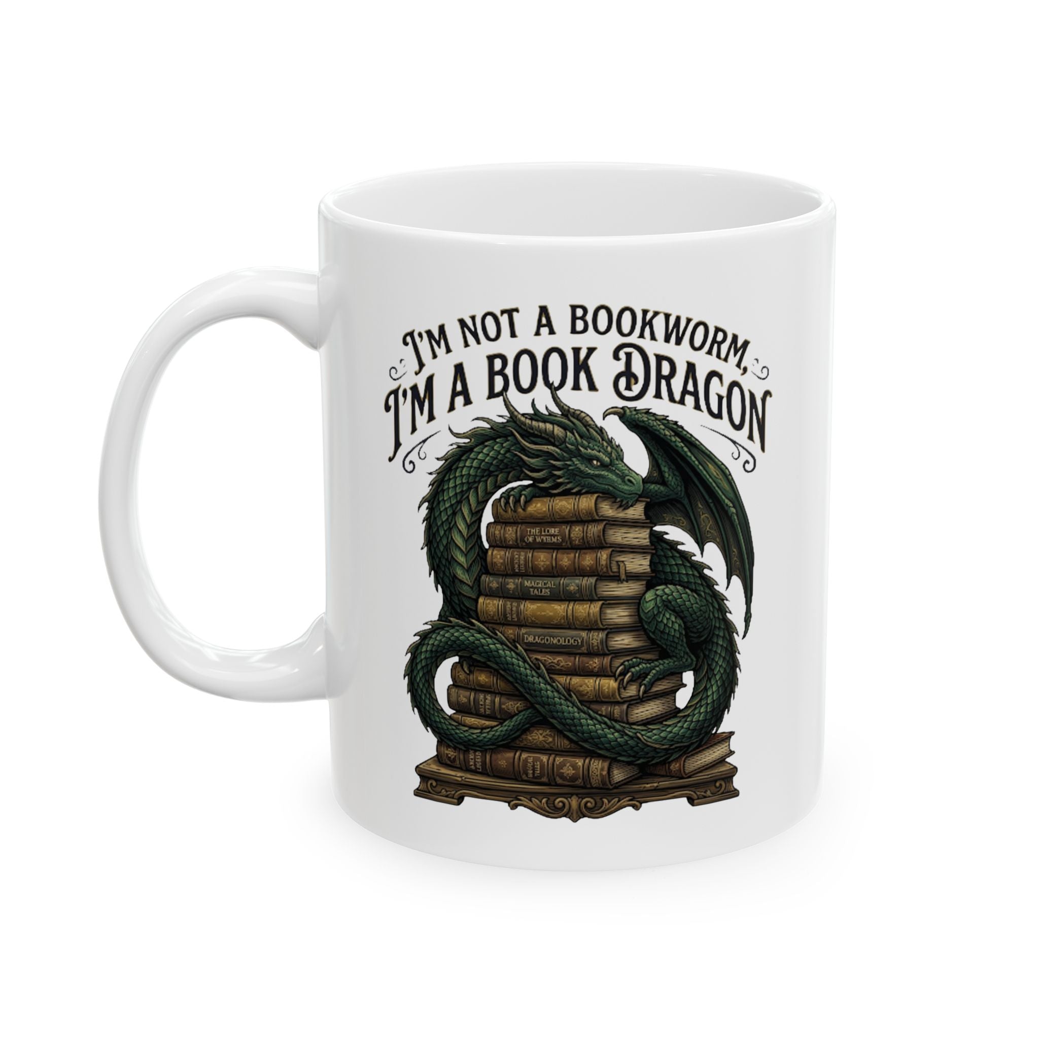 Book Dragon Mug, (11oz, 15oz)
