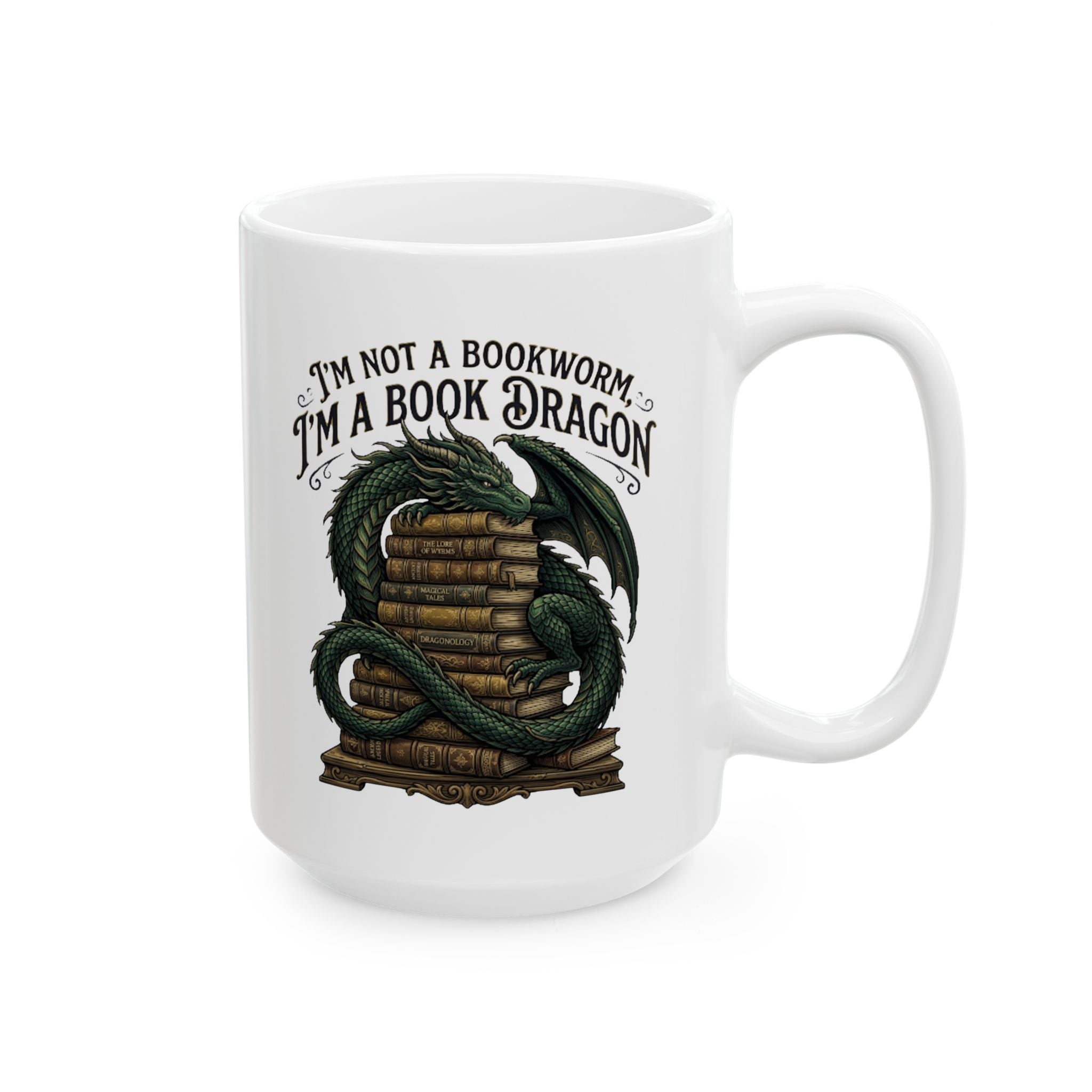 Book Dragon Mug, (11oz, 15oz)