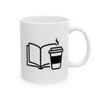 Book & Cup Mug, (11oz, 15oz)