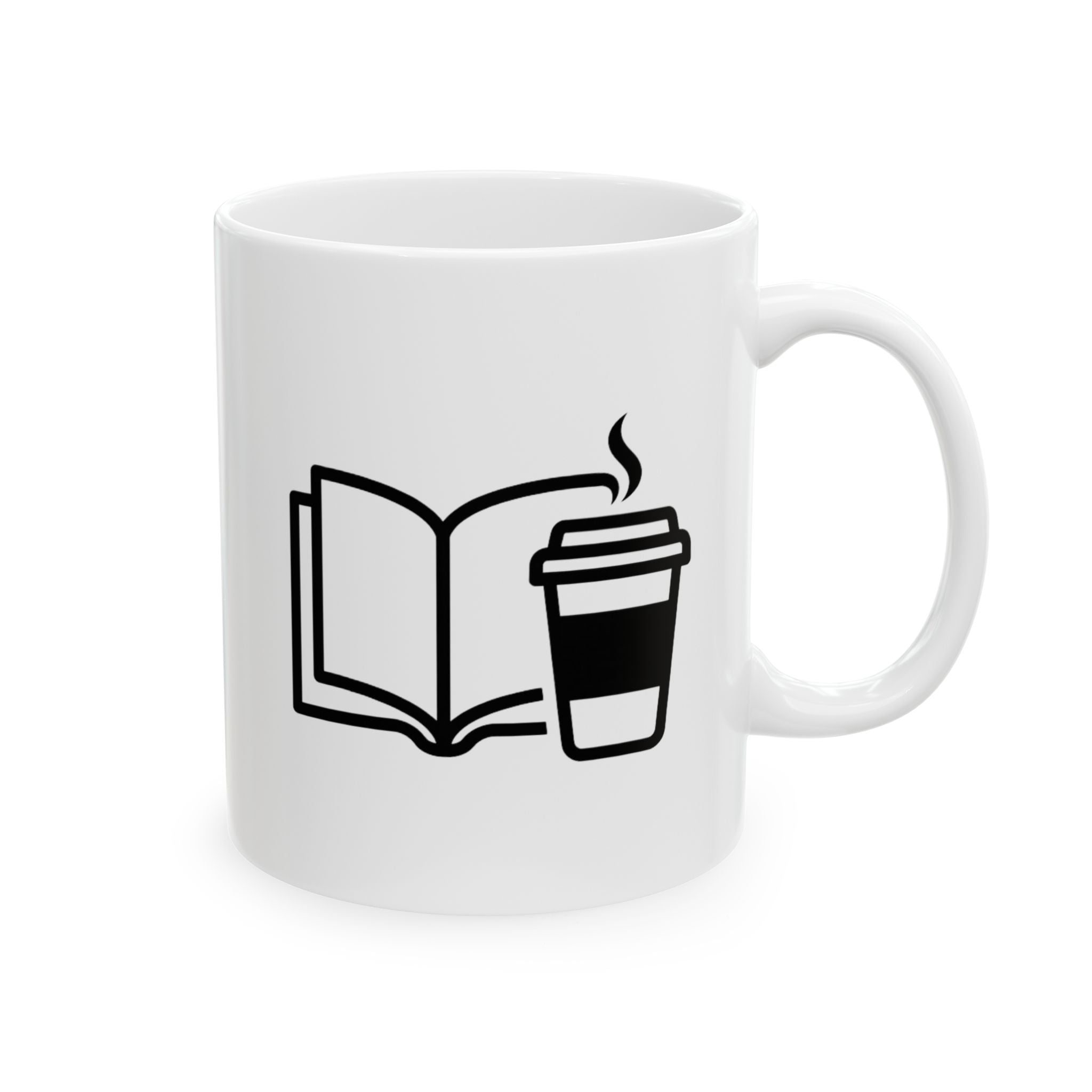 Book & Cup Mug, (11oz, 15oz)