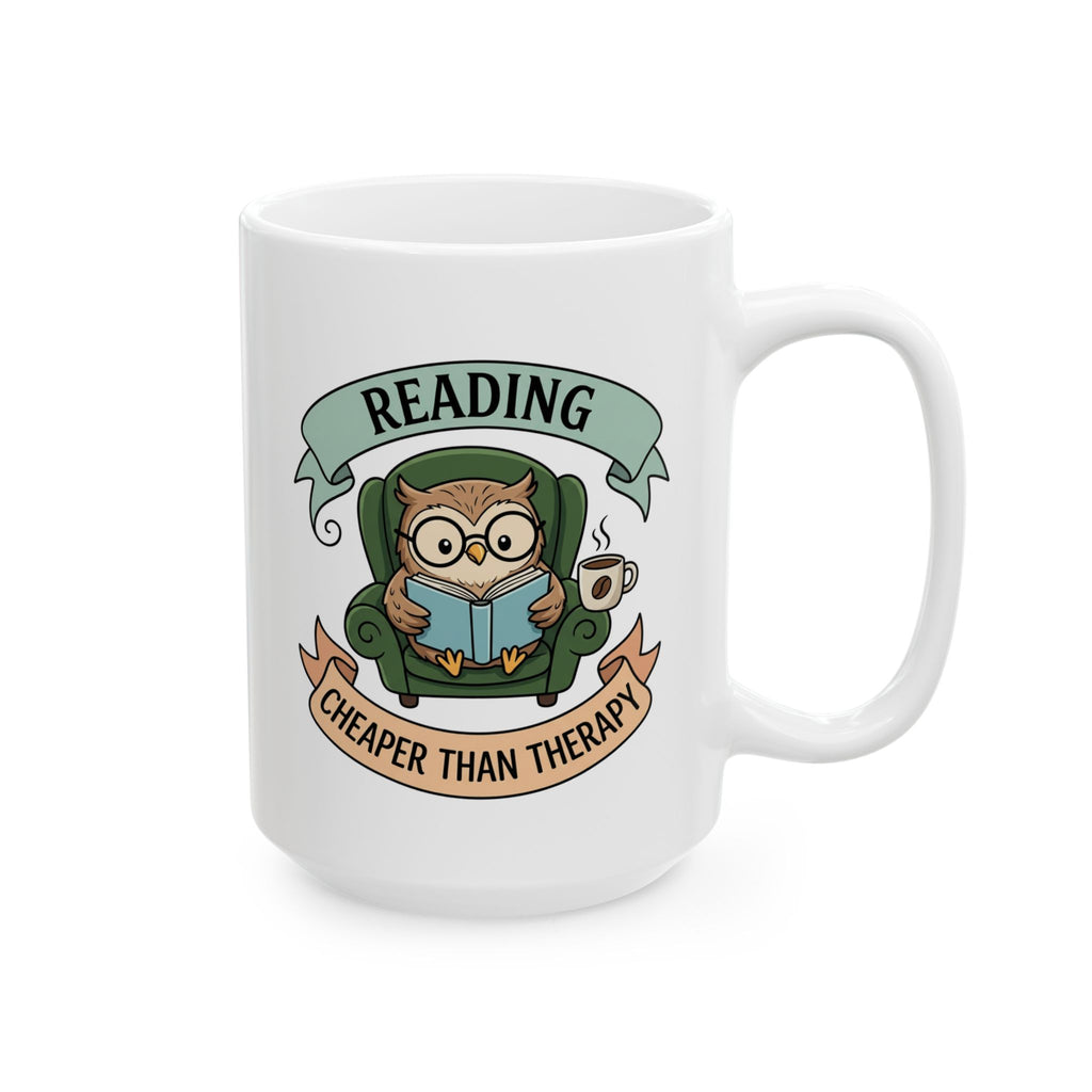 Reading Owl Mug, (11oz, 15oz)