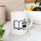 Book & Cup Mug, (11oz, 15oz)