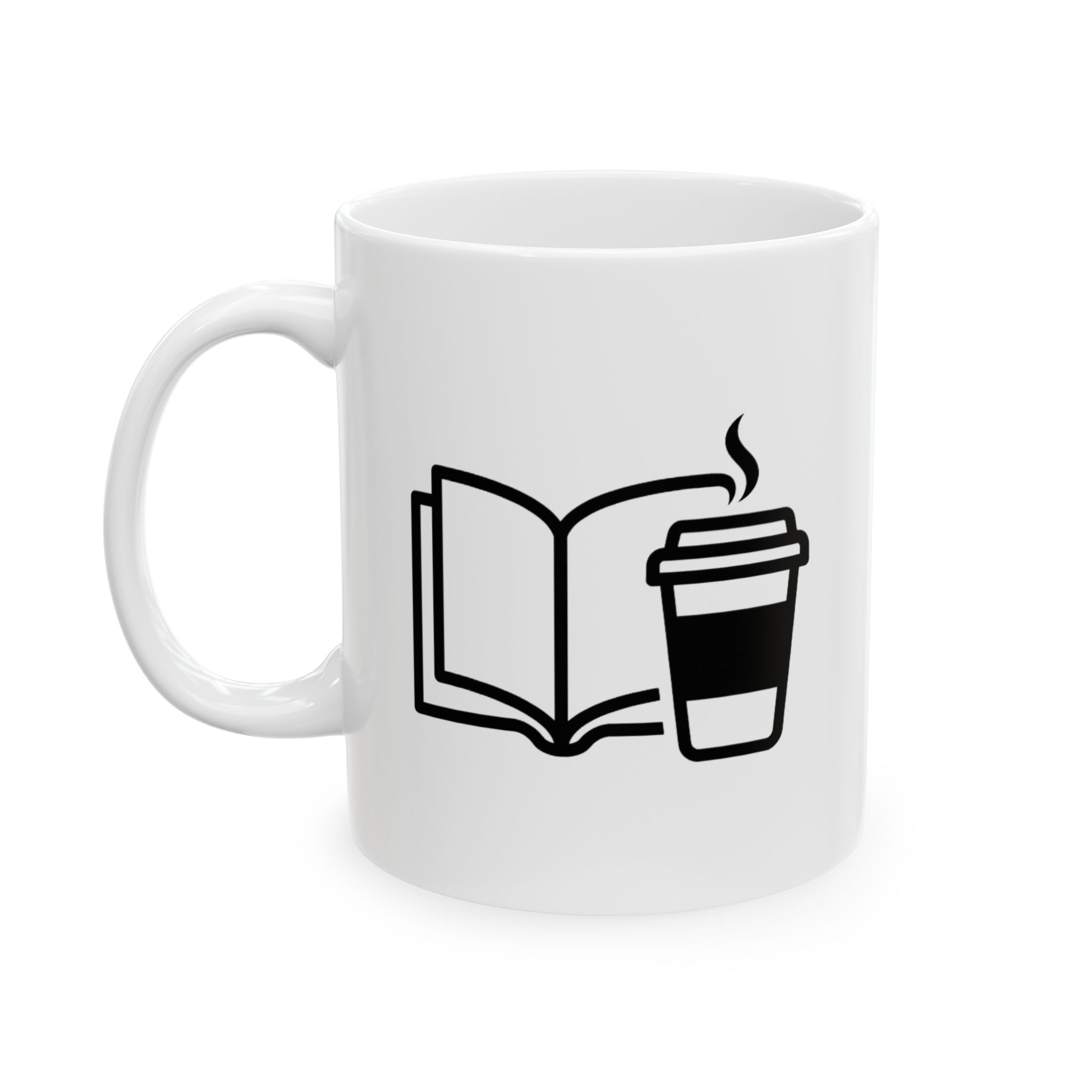 Book & Cup Mug, (11oz, 15oz)