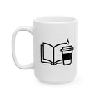 Book & Cup Mug, (11oz, 15oz)