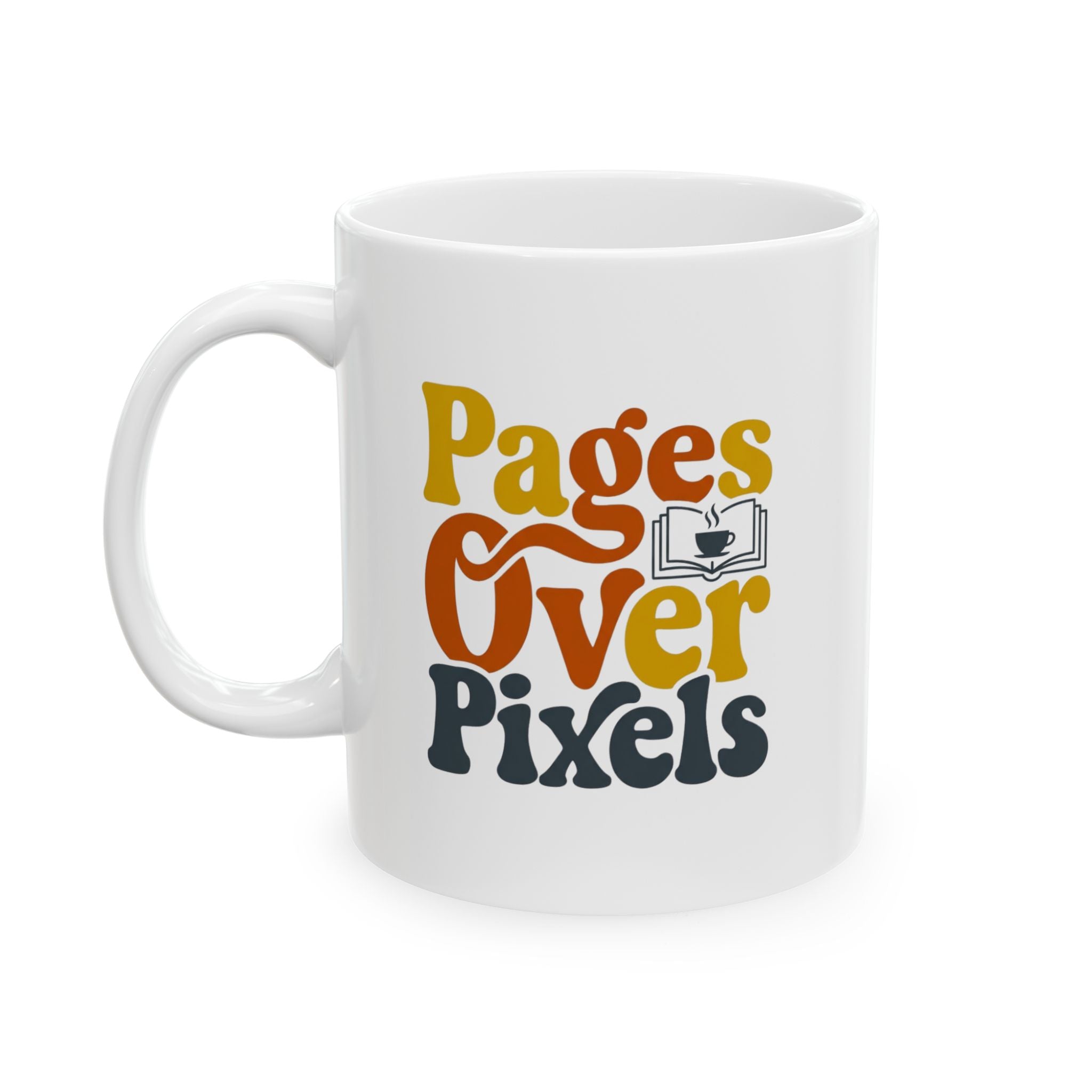 Pages Over Pixels Mug, (11oz, 15oz)