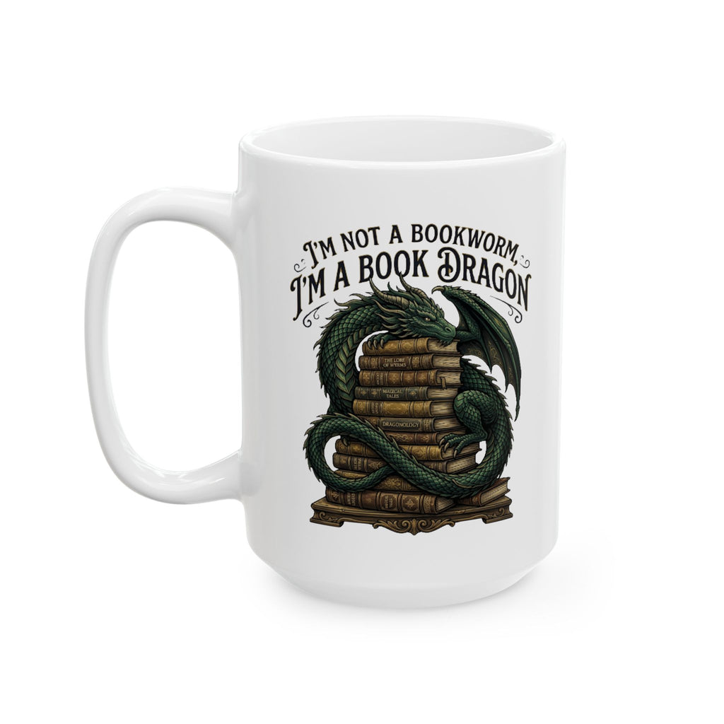 Book Dragon Mug, (11oz, 15oz)