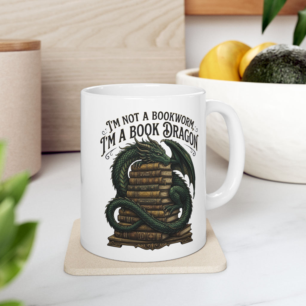 Book Dragon Mug, (11oz, 15oz)