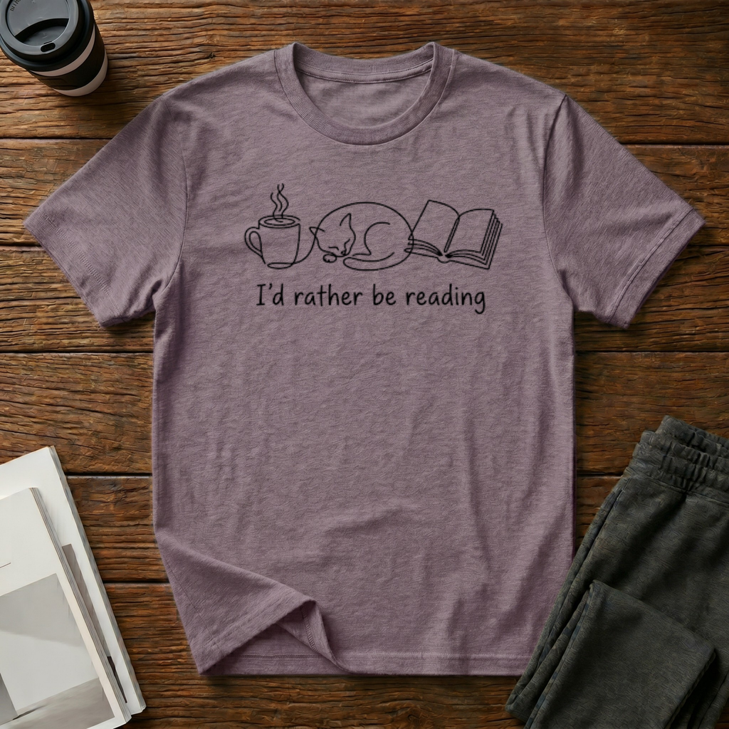 Cat Book Mug T-Shirt