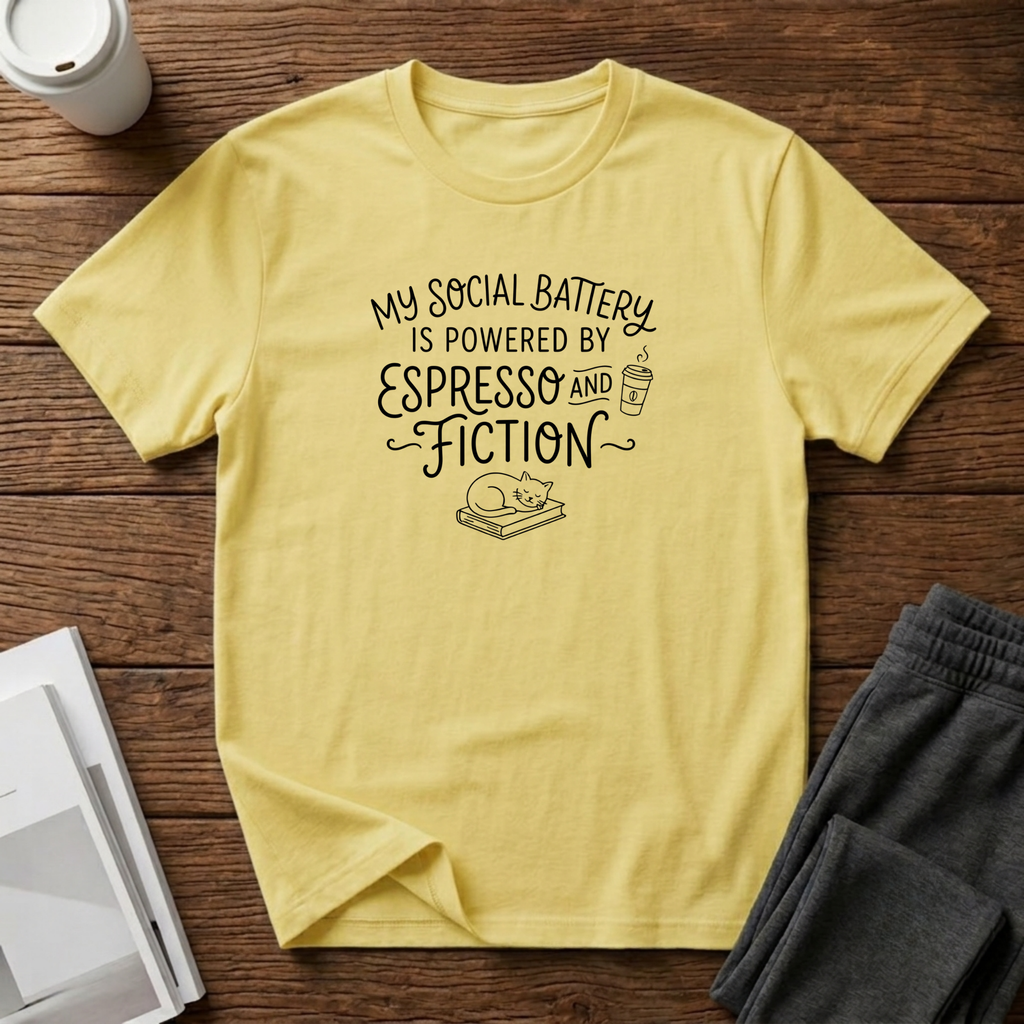 Cat Sleeping on Book T-Shirt