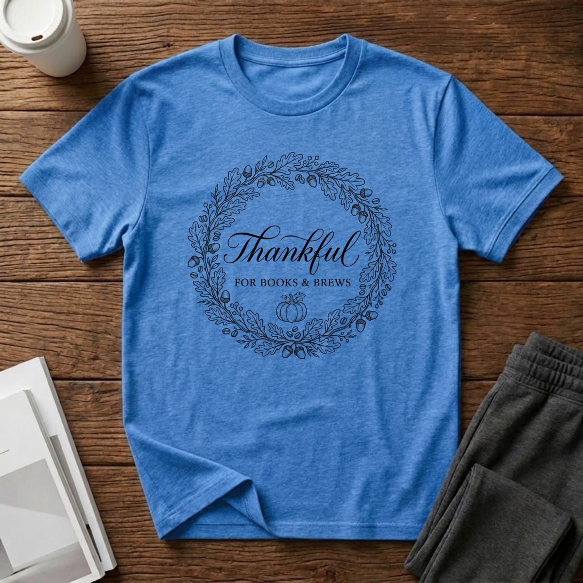 Thankful For Books and Brews T-Shirt