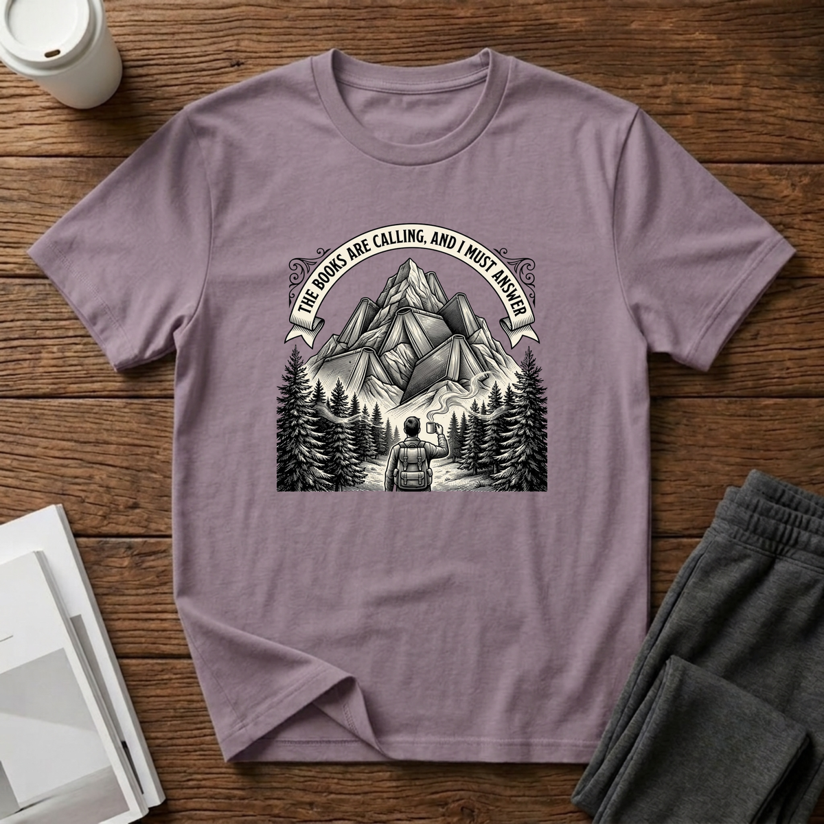 Hiking Book Mountain T-Shirt