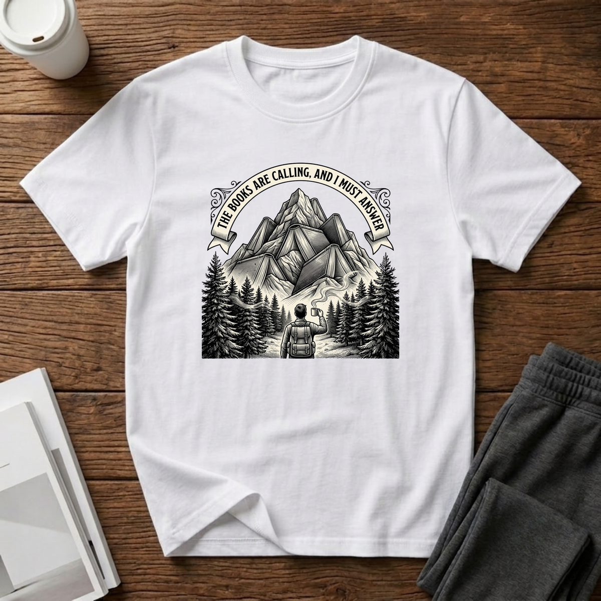 Hiking Book Mountain T-Shirt